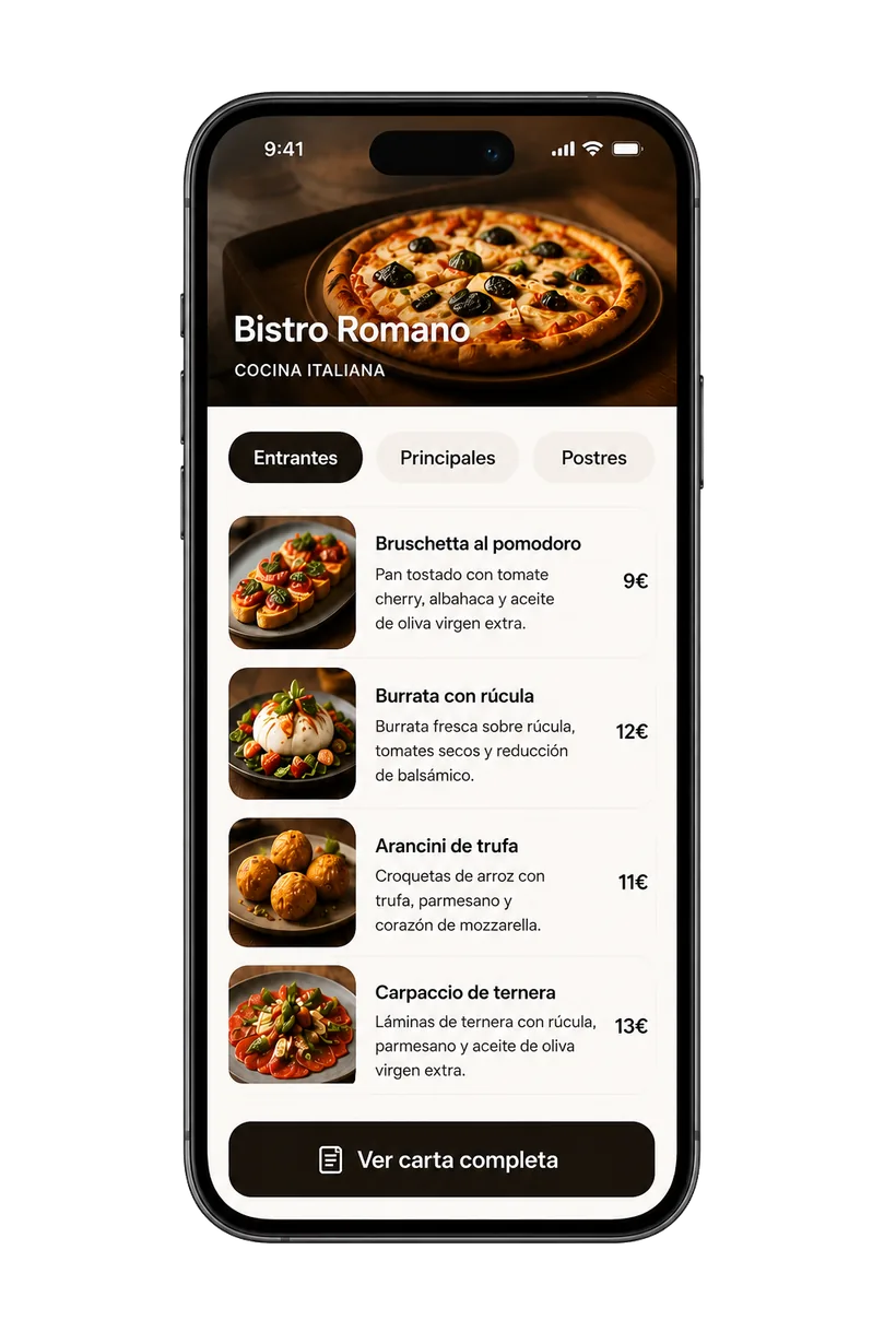 Menú Bistro Romano