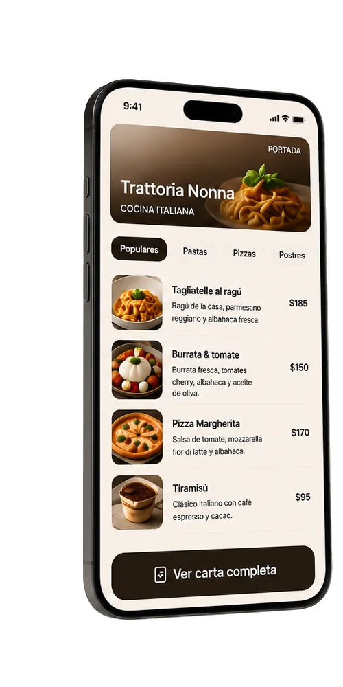 Menú Trattoria Nonna
